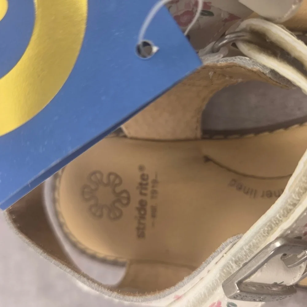 Stride Rite Alina White Pnk Floral Buckle Sandals Toddler Girls SZ 11M BG037001